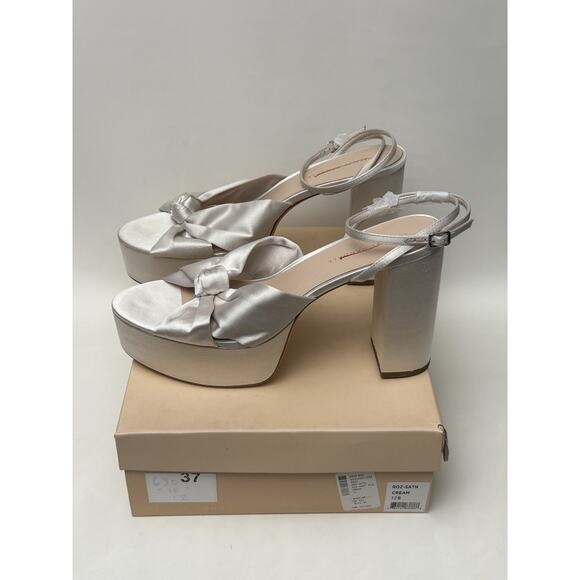 Loeffler Randall Roz 120MM Knot Platform Sandals Satin Eu 42 us 12 $425 - Picture 1 of 7
